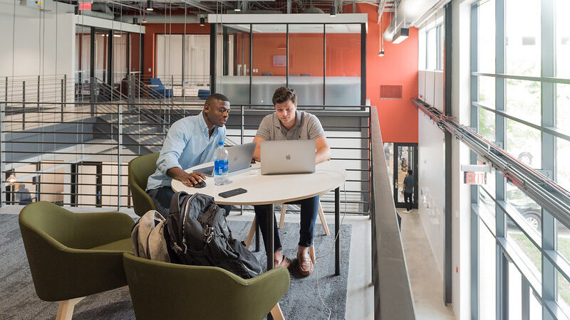 Students collaborate in the E-Garage