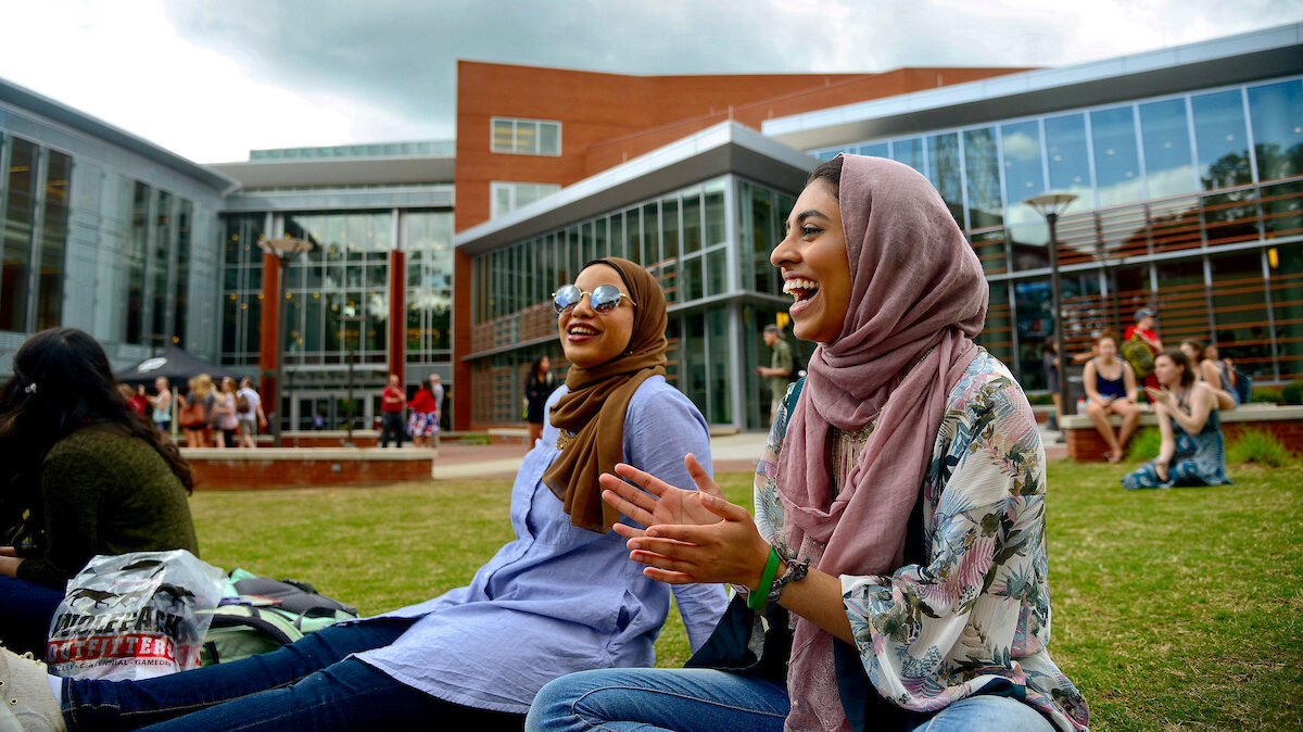 Students enjoy the Stafford Commons space at the Talley Student Union.